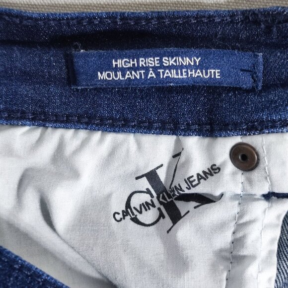 Calvin Klein Jeans women's size 8 dark wash blue High rise Skinny leg denim - Picture 7 of 16